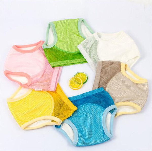 Baby Diaper Pants Cover Reusable Mesh Training Shorts Summer Breathable Washable Diapers Learning Nappy Briefs Pants Panties Underwear A5563