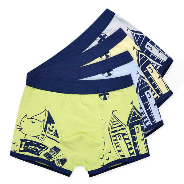 Boys Underwear Cartoon Kids Shorts Panties for Baby Boy Boxers Stripes Teenager Underpants 4-14T