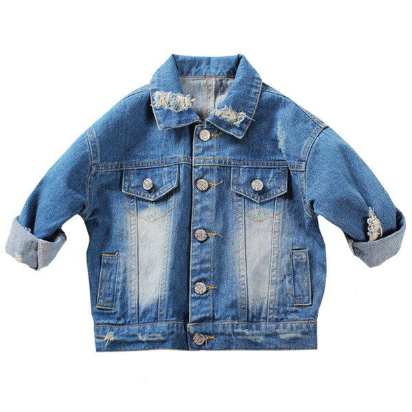 Baby Boys Girls Hole Denim Jackets Coats New 2017 Fashion Spring Autumn Children Outwear Coat Kids Denim Jacket