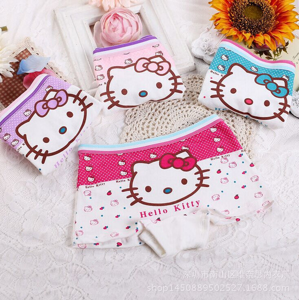 girl cartoon cotton underwear recycled fiber stickers cartoon childrens underwear, 1 packs of 4, free shipping