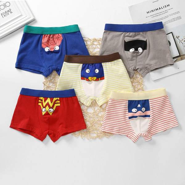 5Pieces/lot children underpants cartoon 100% cotton underwear new design boy cotton shorts wholesale price 3-8T