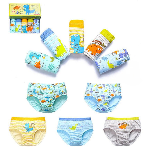 5 pairs of pure cotton underwear for children in class A,boys triangle briefs, boys' panties, baby shorts, aged 2-11