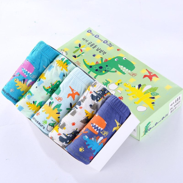 Boy Briefs Dinosaurs printing Underwear Kids Baby Children's Underpants 1 box 5 article Briefs Boys Underware Pants Teenager boy 2-13T