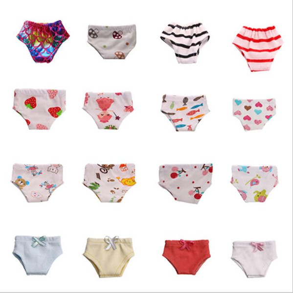 18 Inch Girl Doll Clothes American girl underwear Mermaid striped Briefs PP Pants Bloomers Diaper Cover Summer Shorts Bread Harem Pants 5332