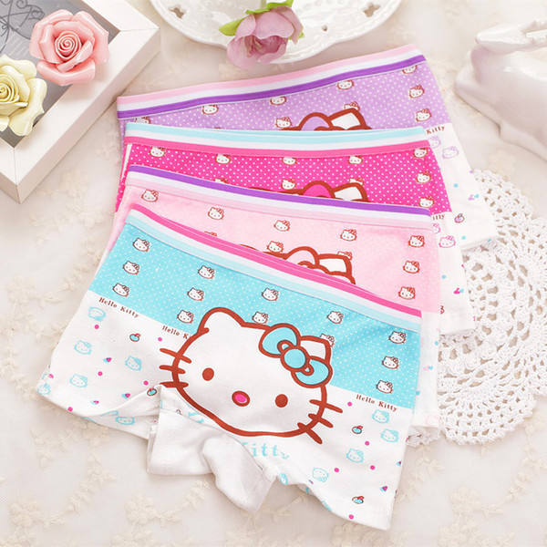 4pcs/Lot Children Girls Cat Underwear Kids Fashion Character Boxer Brief Infant Baby Girl Panties ropa interior ninos