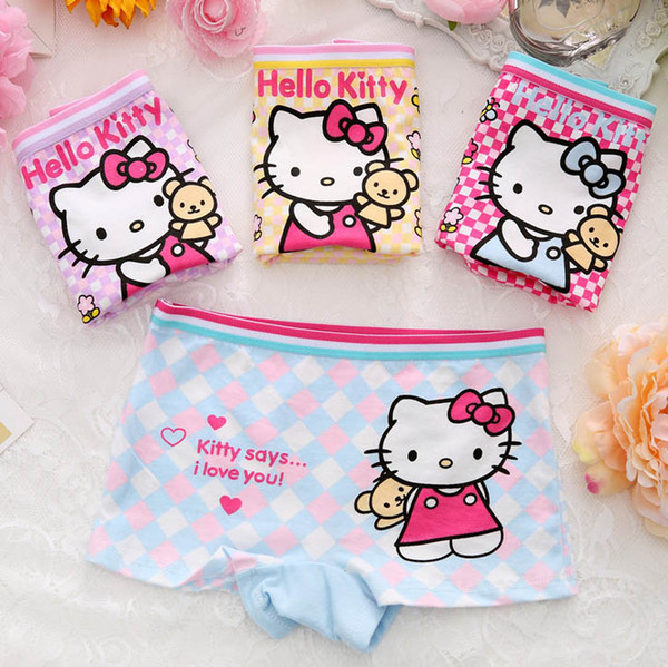 2017 Fashion Cartoon Hello Kitty Mickey Baby Girls Underwear Cotton Panties For Girls Kids Short Briefs Children Boxers Underpants