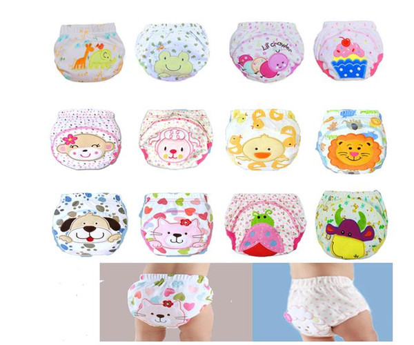 3 layers cartoon baby training pants waterproof diaper pant potty toddler panties newborn underwear Reusable training pants 12 designs