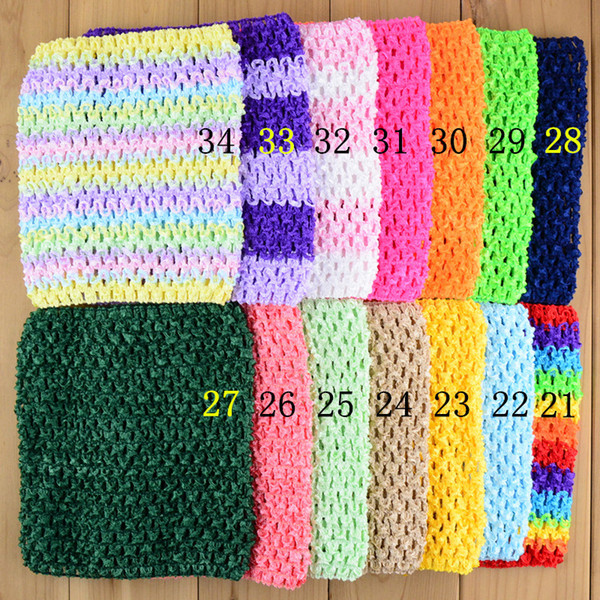 15cm X 15cm Baby Girl's 6inch Crochet Tutu Tube Tops Chest Wrap Strapless Wide Crochet headbands 35 Color