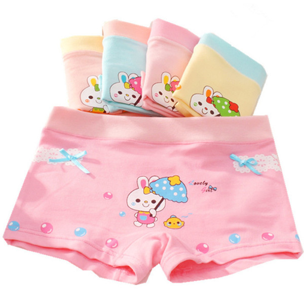 Factory Outlet GU01 New Grils Boxers Kids Briefs Hight Quality Children's Underwear Baby Cartoon Bunny Underwear Girls Cotton Boxer Briefs