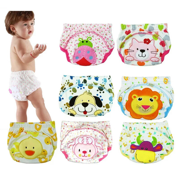 Baby Diaper 3 Layers Cartoon Training Diaper Pants Potty Toddler Panties Newborn Underwear Reusable Washable Waterproof