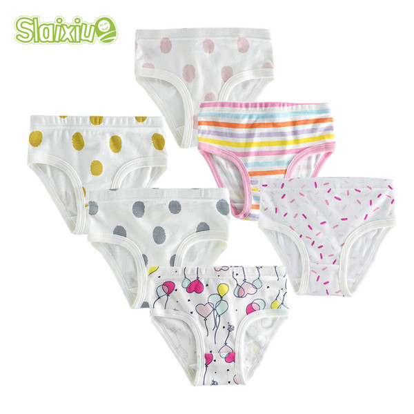 6 Pcs/lot Cotton Kids Underwear Girls Cute Cartoon Design Bow For Children's Girl Underpants Short Panties For Baby Clothing J190508