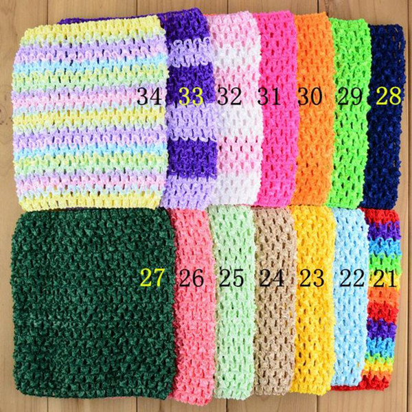 Girl Crochet Camisole Baby Tutu Tube Tops Girls Chest Wrap Wide Crochet Kids Headbands Candy Color Kids Clothing 6 Inch DHT124