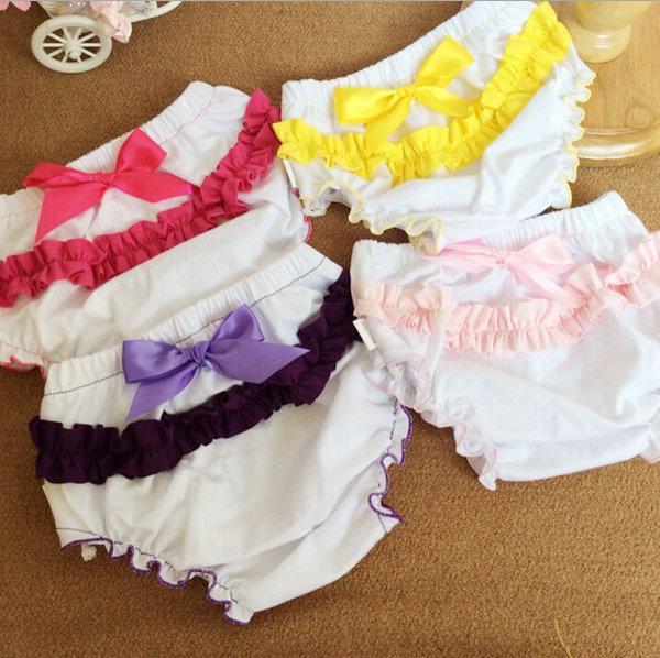 baby short cotton girls kids infant toddler underwear bloomers shorts short pants BB pants bowknot 4colors