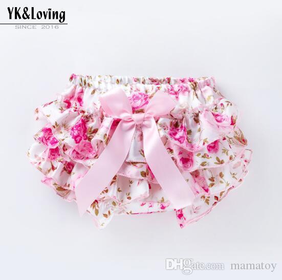 Infant Girl Flower Printed Short PP Pants 0-24M Little Kids Girls Pants Cotton Floral Shorts Summer Outfits Pink