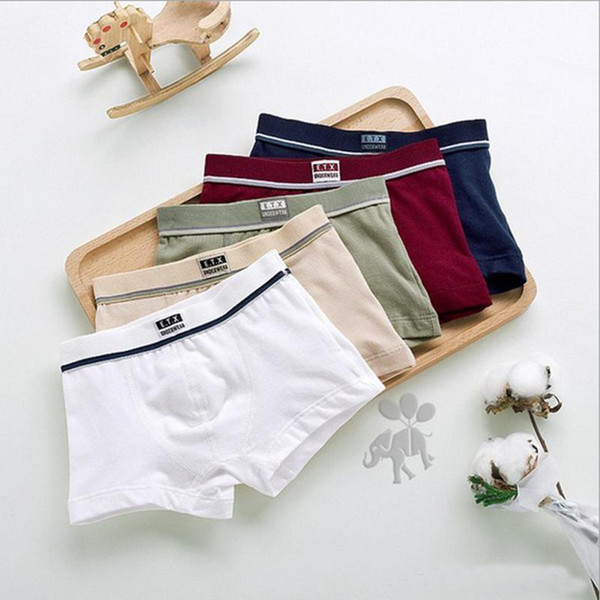 High Quality Cotton Kids Boys Underwear Pure Color Shorts Panties For Baby Boys Boxer Children's Teenager Underwear