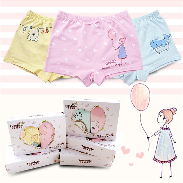 Girls Cotton Underpants 2 pieces/box 26 Designs High Quality 3-13 years old Kids Cotton Panties Girls Cartoon Boxers Briefs Pants LA613-2