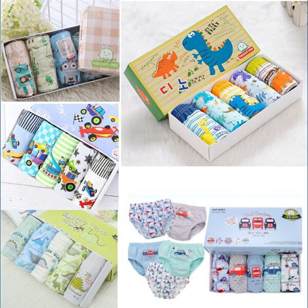 5PCS/Lot 6 Style Cute Cartoon Kids Underwear Cotton Comfortable Baby Panties Breathable Short Pants Briefs KC151