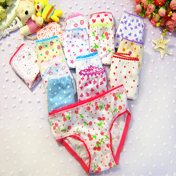 Children panties cartoon baby Girls Briefs panties brief 12pcs/lot soft children kids girls floral bottoms pants briefs shorts underpants