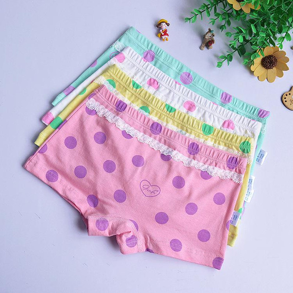 12Pcs/lot High Quality Cotton Kids Girls Underwear Shorts Panties For Baby Cute Cherry Children Teenager Underwear