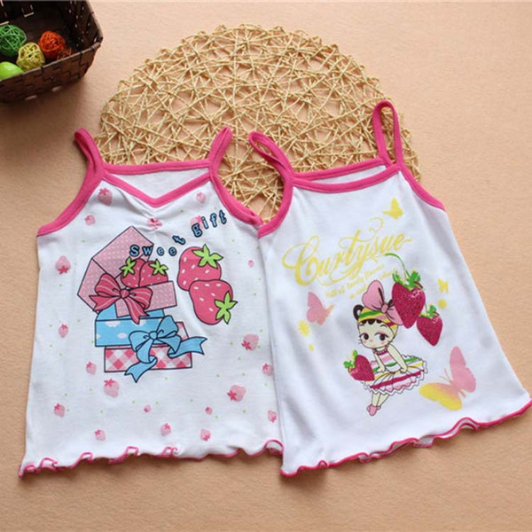 Baby Girls Tanks Children Vest Beach Clothing Baby Girl Summer Wear Tops Cotton Sleeveless Kids Camisoles Sling Underwear