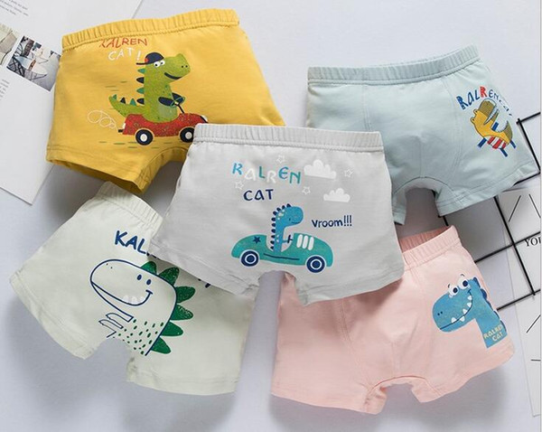 Hot Children's cotton cartoon cute dinosaur underwear 3-8 years old students boxer pants boys and girls casual wear bottoming Panties