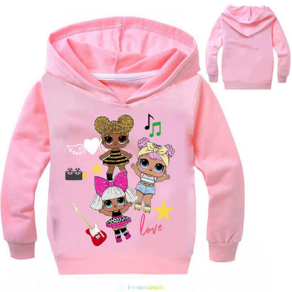 Wholesale- new Girls Hoodies Sweatshirts Cartoon Teenager Children Kids Hoodies Long Sleeves Sweatshirts for Spring Autumn Big Girls Hoodies