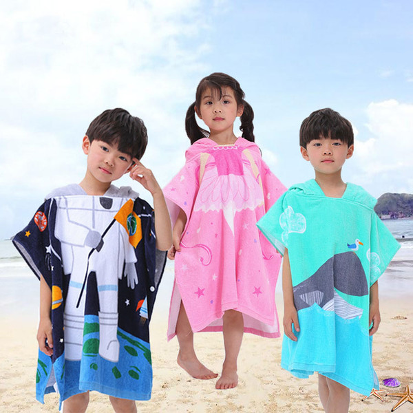 Beach Towel Blanket Cotton Absorbent baby Boys girls Children's towel bath towel Swim Pool Cape Cloak toalha de banho