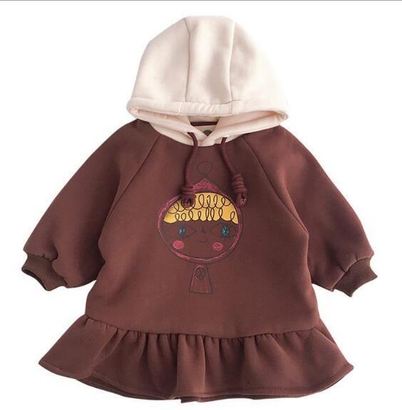 Children's wear, winter girl, Korean version, casual and velvet children's hooded sweater jacket.