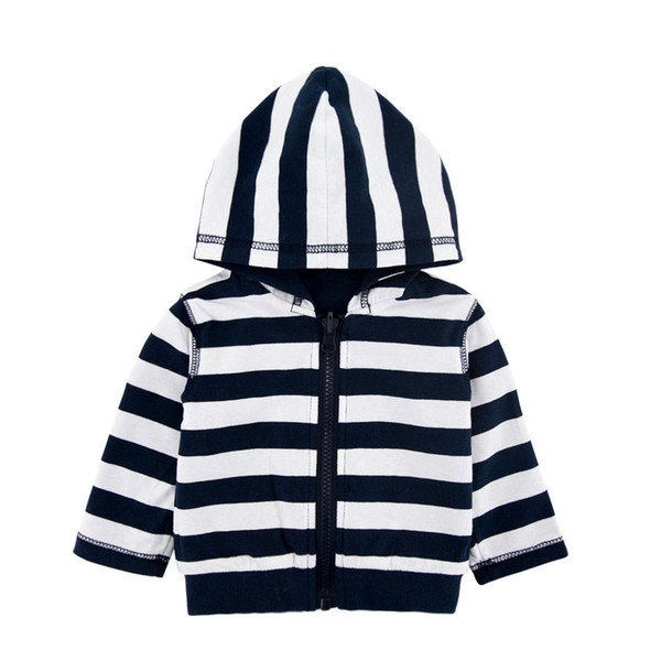 kids hoodies 2018 INS new arrival baby kids long sleeve autumn striped coat high quality cotton can be worn on both sides kids clothing