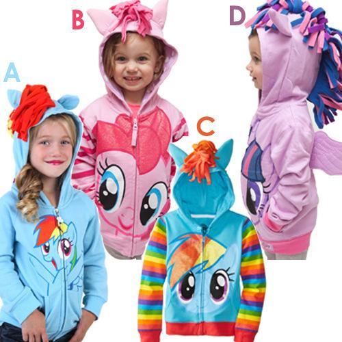 Wholesale- Cute Little Girl Ponys Kids Cartoon Hoodies Jacket Children Jaqueta Outerwear Meninas Hoodies for Girls Fashion Spring Autumn