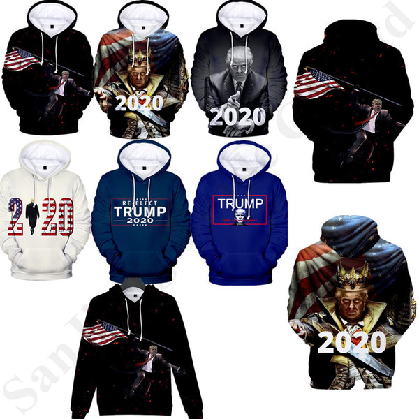 XS-4XL 3D Donald Trump 2020 Hoodies Men Women Sweatshirts Autumn Hooded Pullovers Casual Sports Hip Hop Pullover Tops Home Clothing B82204