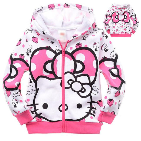 Sunma cute causal girl's sweatshirt coat Autumn hello kitty hoodie coat for 2-8yrs girls kids children outerwear clothes