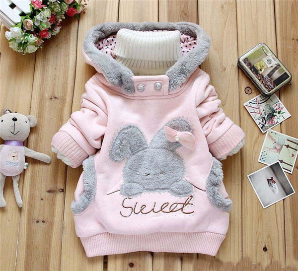 Children Clothing Cartoon Rabbit Fleece Sweatshirts Outerwear girl fashion clothes/ hoodies jacket/ Winter Coat roupa infantil