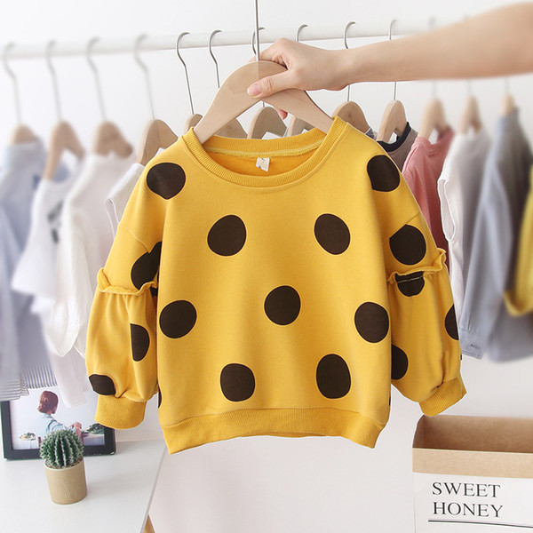 Dot Baby Girl Sweatshirt 2019 New Spring Autumn O-neck Baby Top Clothing Long Sleeve Cotton Casual Infant Sweatshirts