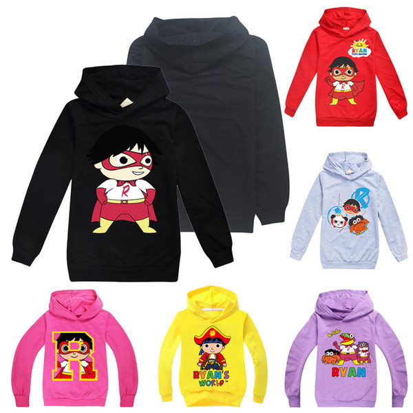 Ryan Toys Review Kids Hoodies 6 Designs 9 Colors 3-14t Kids Boys Girls Cotton Hoodies Sweatshirts kids designer clothes ESS114