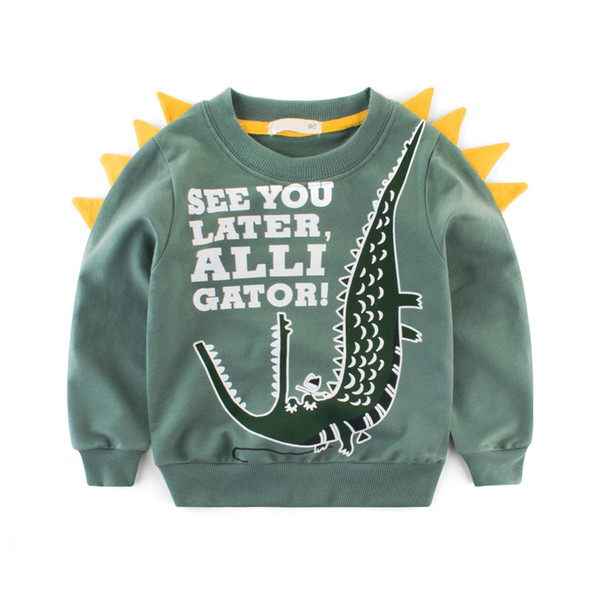 Children Clothing 2019 Spring Autumn Boy Hoodies Cartoon dinosaur o neck Kids Sweatshirt Clothes Long Sleeve roupa infantil 2-8T