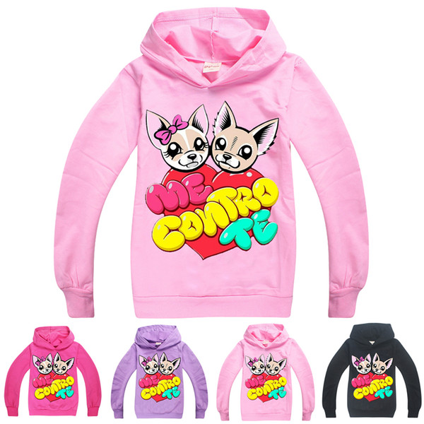 ME CONTRO TE Cute Dogs Kids Hoodies Spring and Autumn 4 Colors 6-14t Kids Girls Pullover Hoodies Sweatshirts kids designer clothes SS302