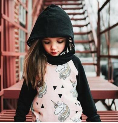 Kids Girls Hoodies Hooded Sweatshirt Sweater Jacket Top Coat Clothes Cotton Children Infant Warm Hoodies Sweatshirts