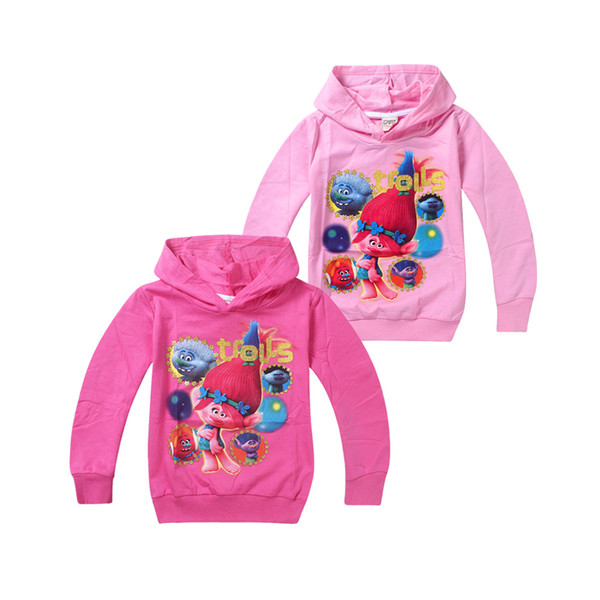 cute causal kids coat sweatshirt lovely cartoon trolls hoodie cotton tops for 4-10yrs children boys girls cute outerwear clothes