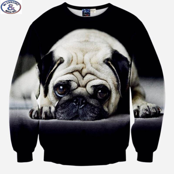 Mr.1991 brand 12-18 years big kids sweatshirt boys 3D cute Pug printed hoodies girls teens unisex Spring Autumn thin coat W35 Y1892907