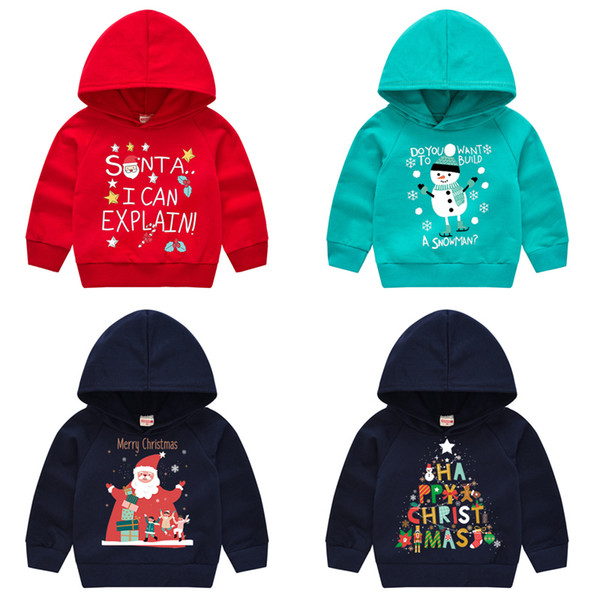 Baby Boys Cartoon Hoodie Kids Girls Christmas Theme Sweatshirts Kids Designer Clothes Boy Letter Casual Outfits Toddler Baby Hooded Tops 06