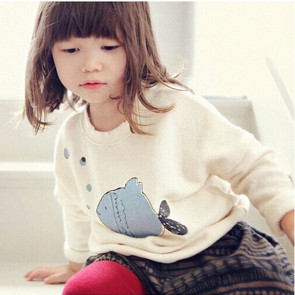 Wholesale- 2016 Baby Girl Batwing Seeve Thicken Fleece Cotton Winter Hoodies Sweater Kids Sweatshirt