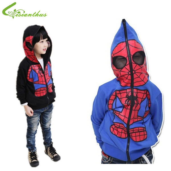 Boys Cartoon Jacket Children Spiderman Hoodie Baby Kids Cute Outerwear Clothing Coat Halloween Christmas Costume Free Shipping Y1892907