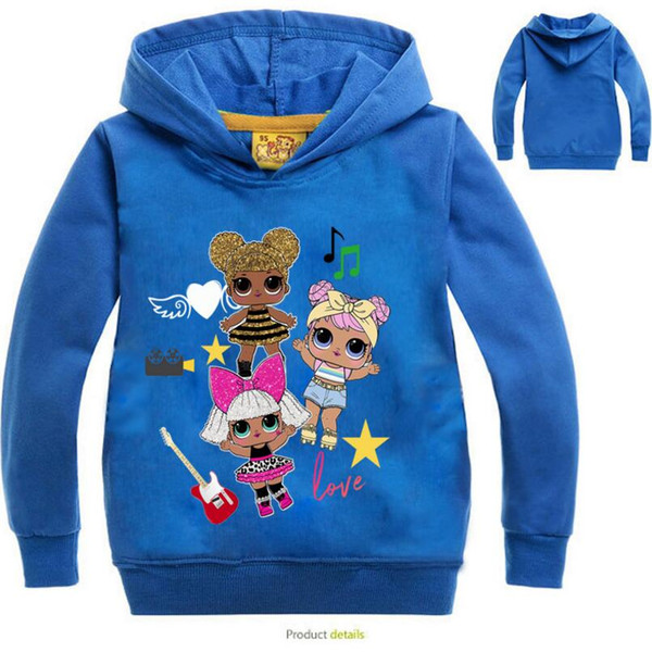 Wholesale- new Girls Hoodies Sweatshirts Cartoon Teenager Children Kids Hoodies Long Sleeves Sweatshirts for Spring Autumn Big Girls Hoodies