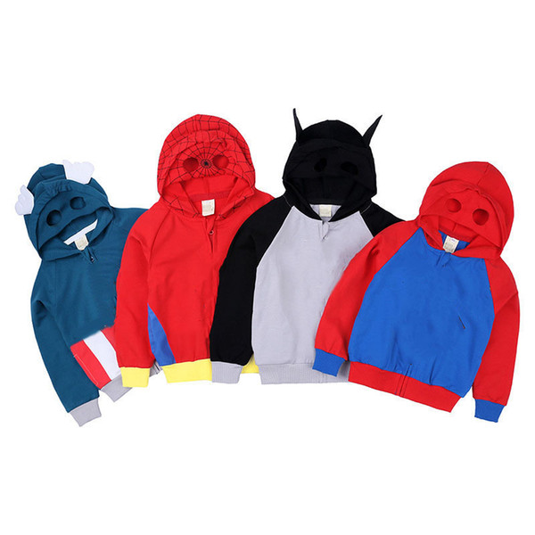 4 Styles Kid Sweatshirt Cartoon Superhero Cotton Hooded Coat for Children Boys Girls Outerwear Hoodies Spring Autumn Clothes LA122