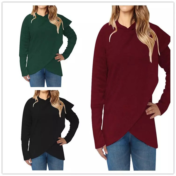 Women Irregular Pocket Hoodies Batwing Sleeve Sweatshirt Loose Hooded Sweater Pullover Autumn Winter Hoodie Jacket Casual Sold Tops S-3XL