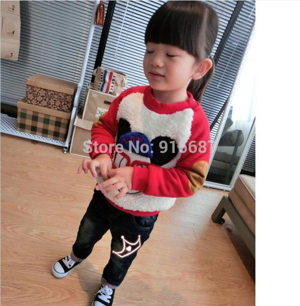 Wholesale-free shipping winter clothing Korean style super cute bottoming hedging thick cashmere sweater both for girls and boys