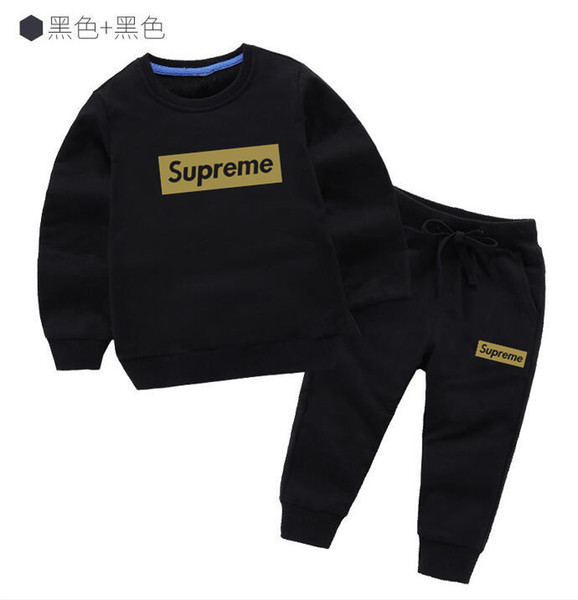 New kids Long Sleeve Hoodie Pants Tracksuits Autumn Two Piece Sets AD Kids Cotton Sweatsuit baby Boy Girls Clothing Outfit