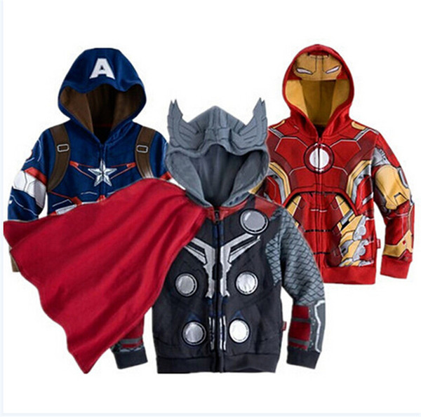 DHL fast shipping winter autumn boys sweatshirts children heros zipper hooded jacket kids boy hoodies 4 styles offer choose