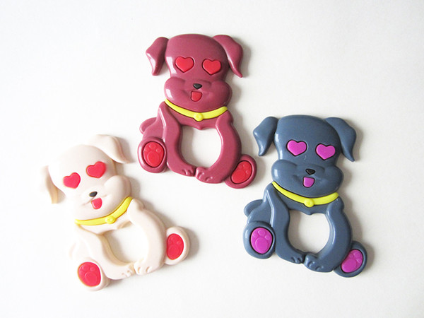 Lovely Puppy Teethers Baby Teething Toys Dog Teethers BPA Free Soft Silicone Chewing Beads Puppy Baby Soothers Toy Gifts Teething Accessory